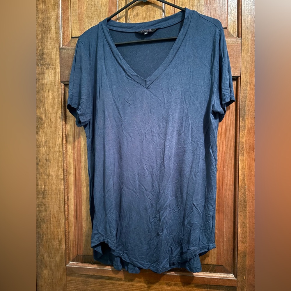 AMARYLLIS blue short sleeve OVER SIZED SUMMER SHIRT 100% modal
